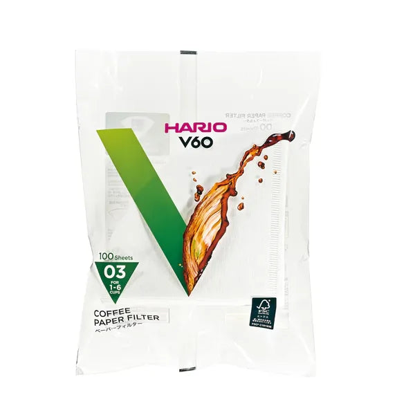 ハリオ HARIO V60用ペーパーフィルター酵素漂白03 100枚入り