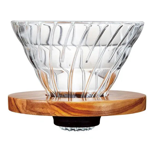 ハリオ HARIO V60 V60耐熱ガラス透過ドリッパーオリーブウッド